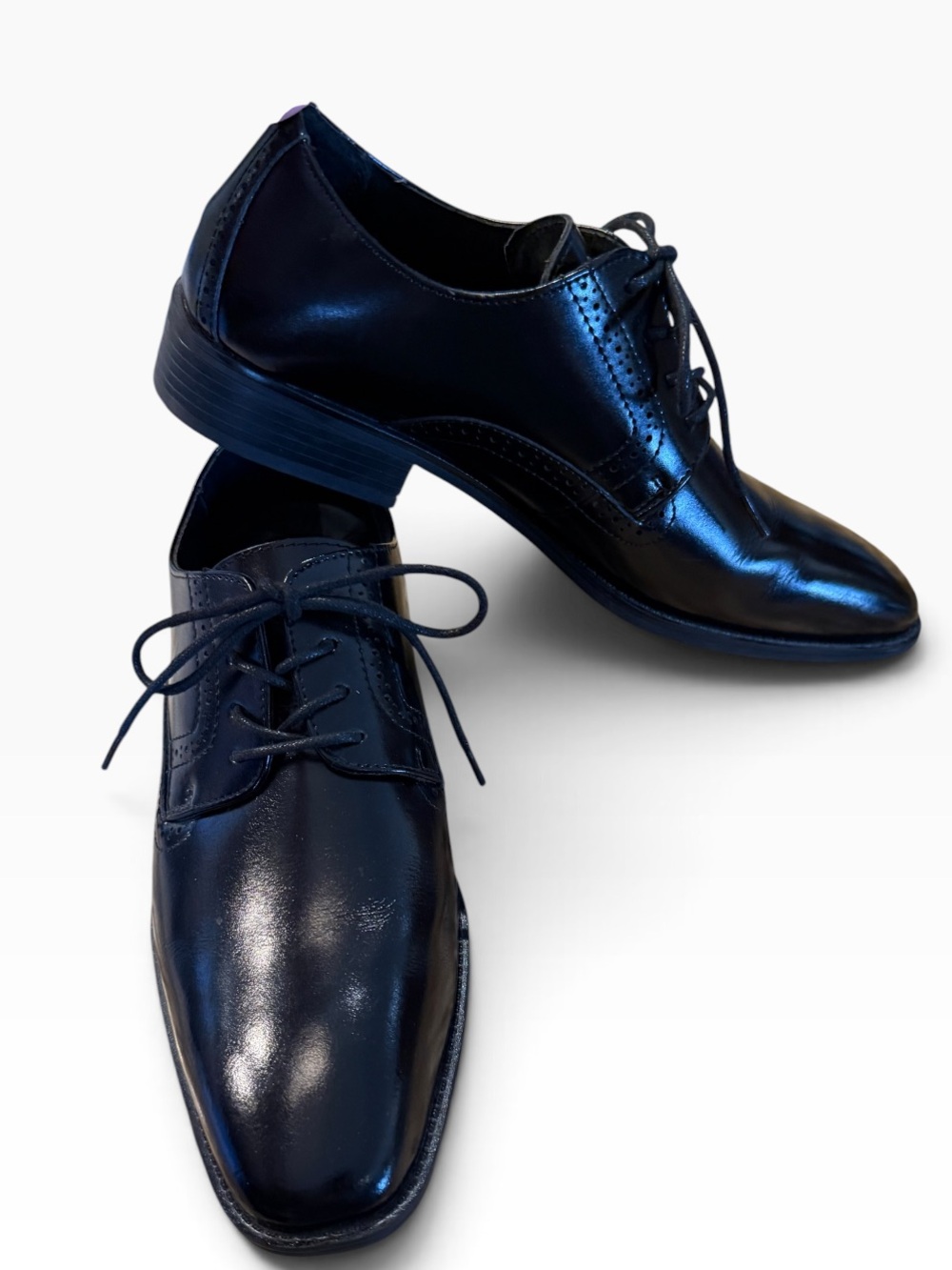 Stacy Adam’s Men’s 8 Black Leather Lace Up Dress Shoes Non Marking Sio Resistant